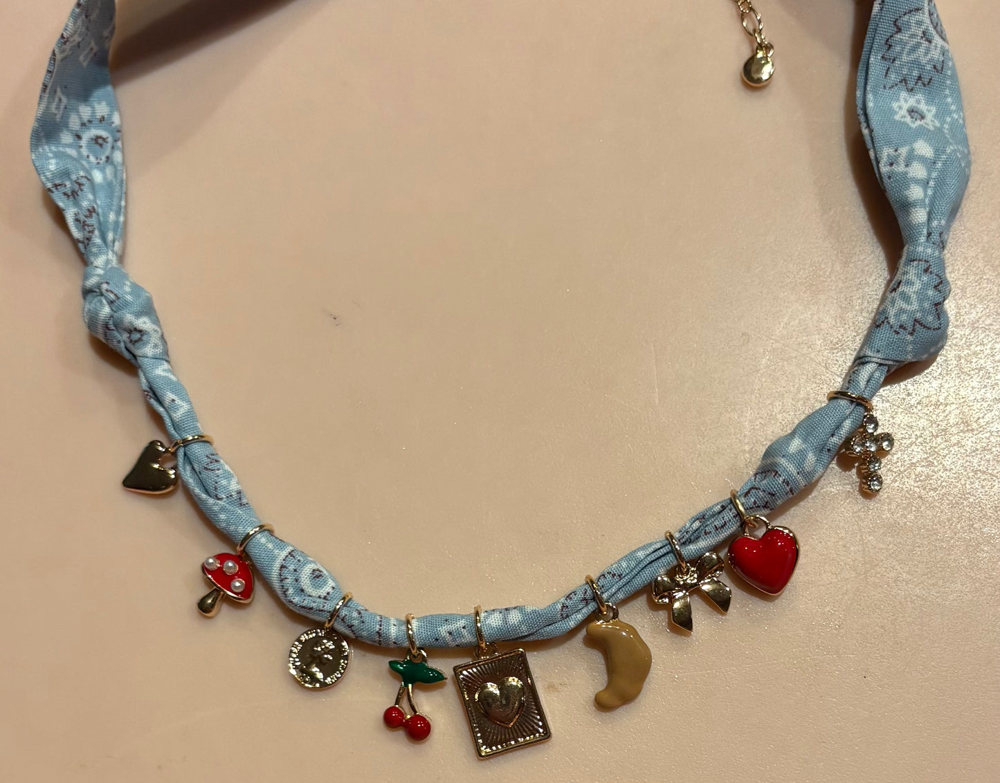 Necklace - Scarf with many charms - multiple styles available