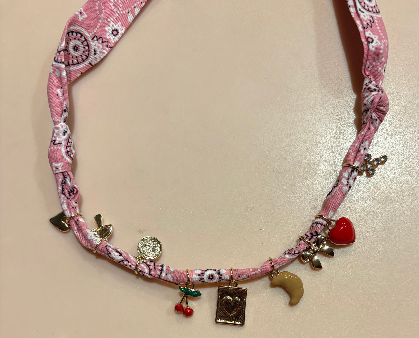 Necklace - Scarf with many charms - multiple styles available