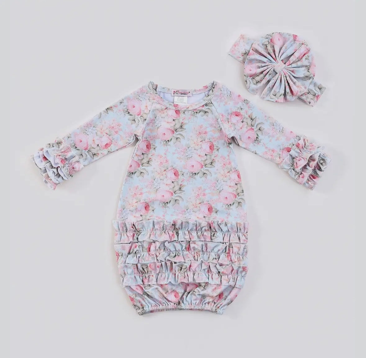 Clothing for Baby Girl - Vintage Peach Baby Gown fits Newborn to 3 Months