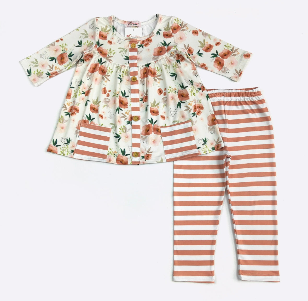 Clothing for Toddler Girl - Fall Flower Stripe 2 pc Set