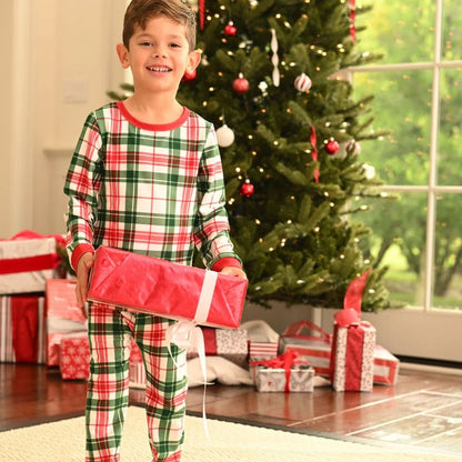 Clothing for Baby Boy - Buttflap Pajamas - Christmas Plaid Holiday Lounge