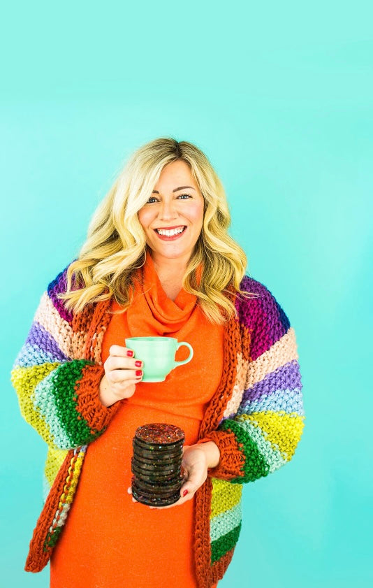 Fun Confetti Acrylic Coasters - Glitter Coaster - by Taylor Elliott Designs