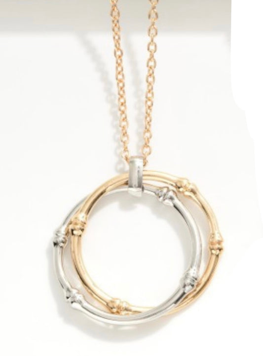 Necklace - Gold chain with double two tone loops 36-38” adjustable extension