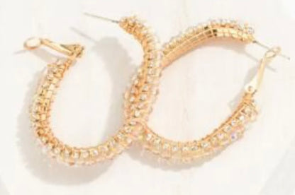 Earrings - Oval Hoop Blush