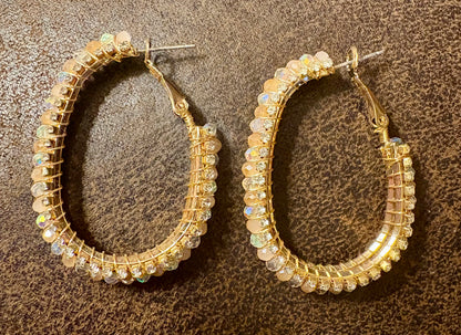 Earrings - Oval Hoop Blush