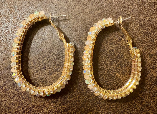 Earrings - Oval Hoop Blush