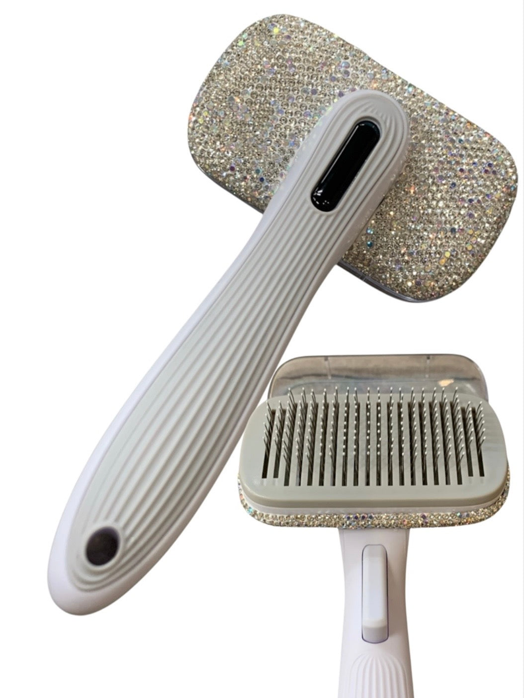 Bling Bling!! Pet Brush with Cover- Auto Clean - available in 2 colors