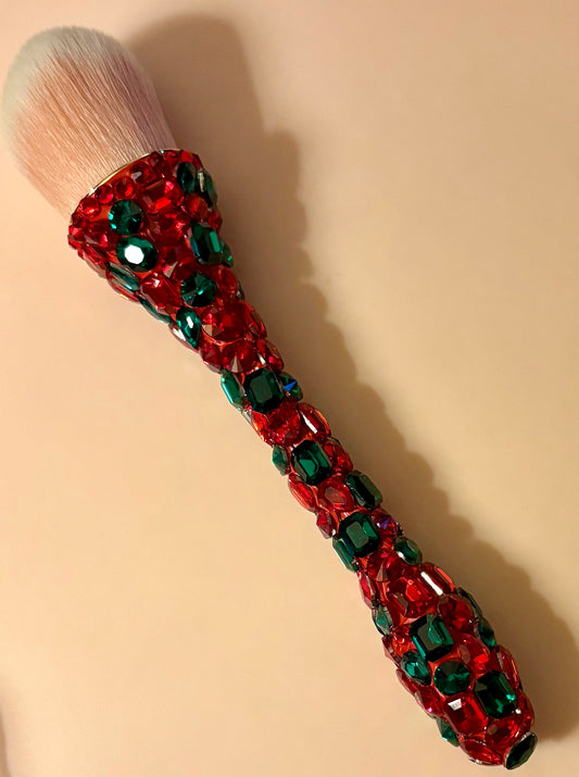 Bling Bling! Large Rhinestones Makeup Brush red & green Christmas