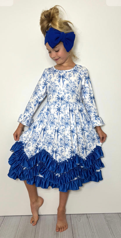 Clothing for Toddler Girl - Cobalt Coquette Maxi Girls Dress