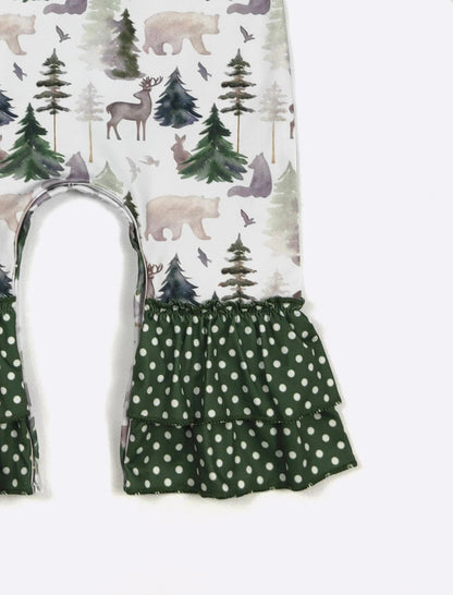 Clothing for Baby Girl -Emerald Woodland Baby Romper