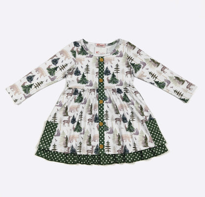 Clothing for Toddler Girl - Emerald Woodland Girls Dress