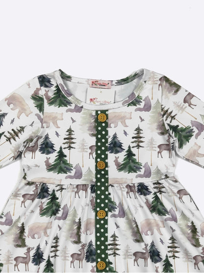 Clothing for Toddler Girl - Emerald Woodland Girls Dress