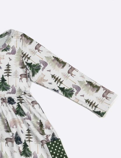 Clothing for Toddler Girl - Emerald Woodland Girls Dress