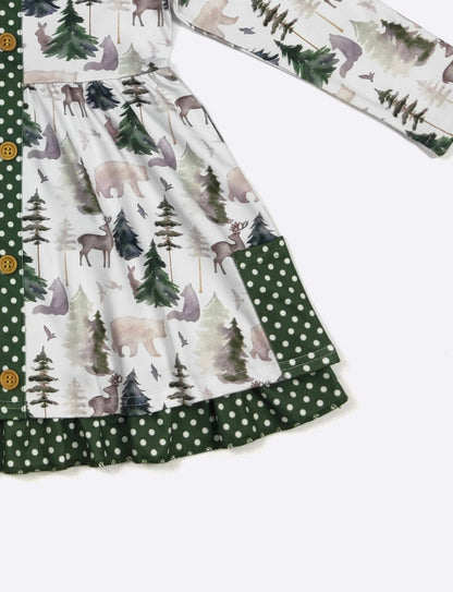 Clothing for Toddler Girl - Emerald Woodland Girls Dress