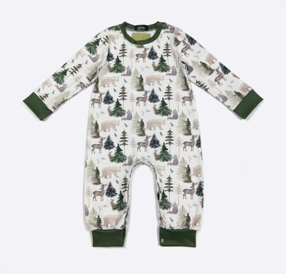 Clothing for Baby Boy - Forest Emerald Boy Romper LS