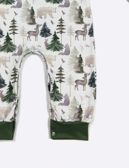 Clothing for Baby Boy - Forest Emerald Boy Romper LS