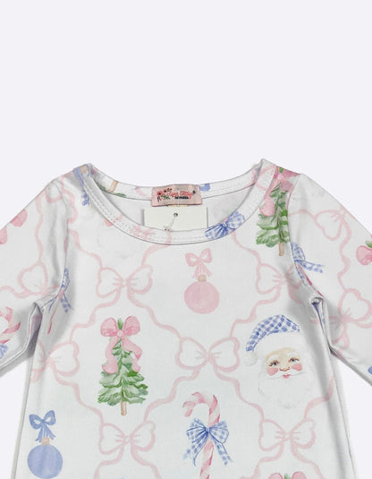 Clothing for Baby Girl - Santa Gingham Bows Baby Romper