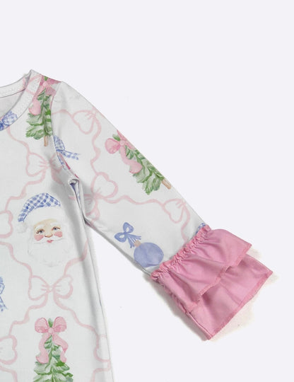 Clothing for Baby Girl - Santa Gingham Bows Baby Romper