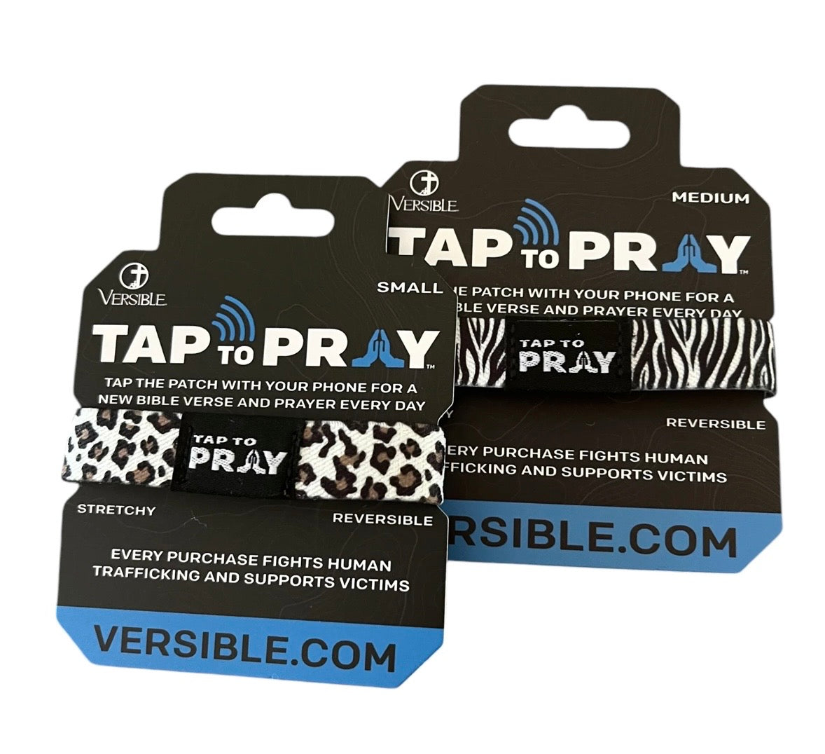 Tap to Pray® Two-Sided NFC Faith Wristband Bracelet - Multiple Styles & Colors
