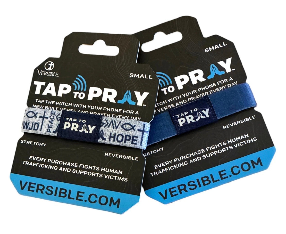 Tap to Pray® Two-Sided NFC Faith Wristband Bracelet - Multiple Styles & Colors