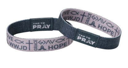 Tap to Pray® Two-Sided NFC Faith Wristband Bracelet - Multiple Styles & Colors