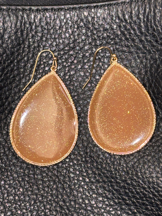 Earrings - Teardrop Shimmer Light Brown