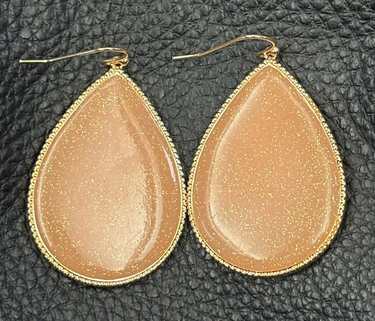 Earrings - Teardrop Shimmer Tan