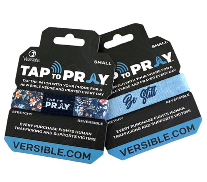 Tap to Pray® Two-Sided NFC Faith Wristband Bracelet - Multiple Styles & Colors