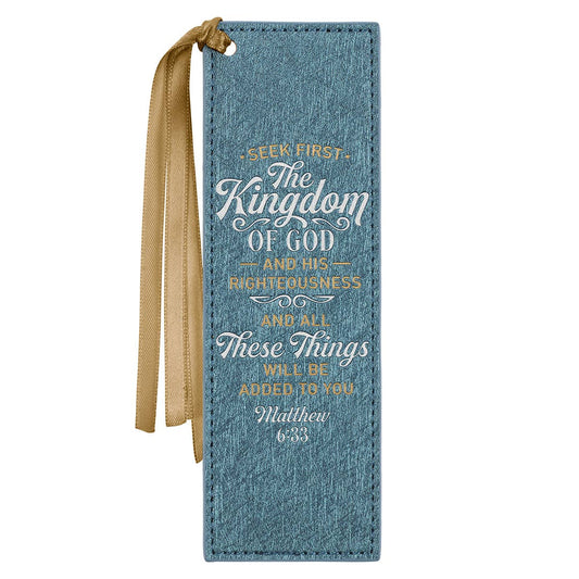 Bookmark Faux Leather Seek First the Kingdom of God Mat 6:33