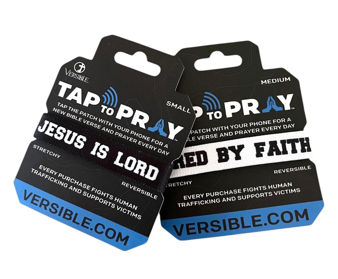 Tap to Pray® Two-Sided NFC Faith Wristband Bracelet - Multiple Styles & Colors