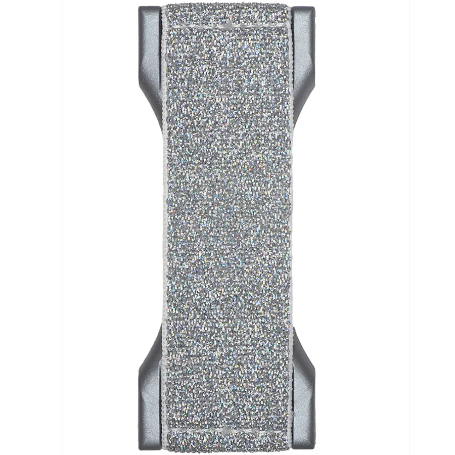 LoveHandle PRO - Silver Glitter Elastic with Kickstand