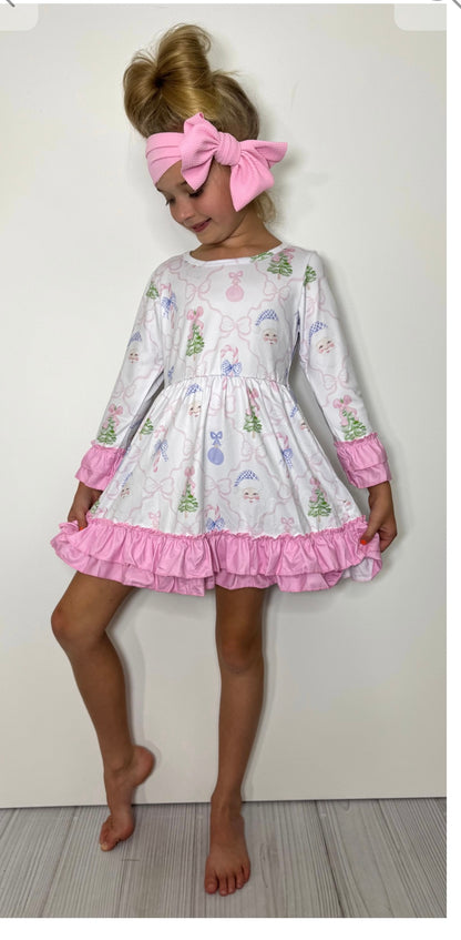 Clothing for Toddler Girl - Santa Gingham Girls Dress