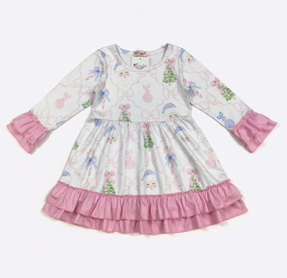 Clothing for Toddler Girl - Santa Gingham Girls Dress