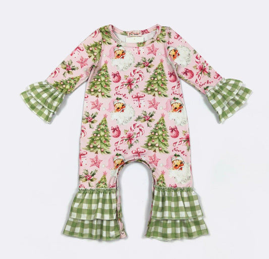 Clothing for Baby Girl - Pink Christmas Baby Romper