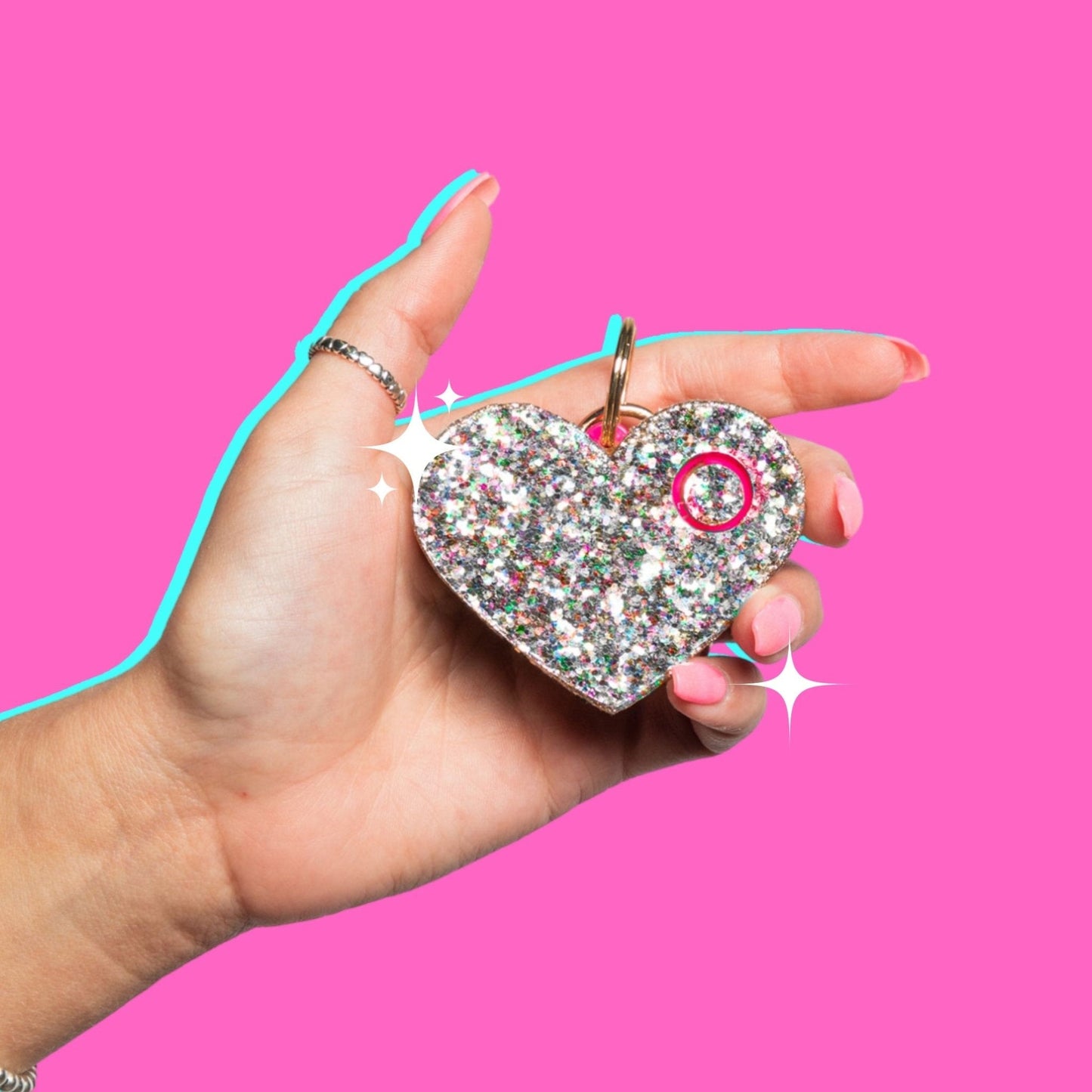 BlingSting Safety Alarm | Confetti Glitter Heart - Available in 3 colors