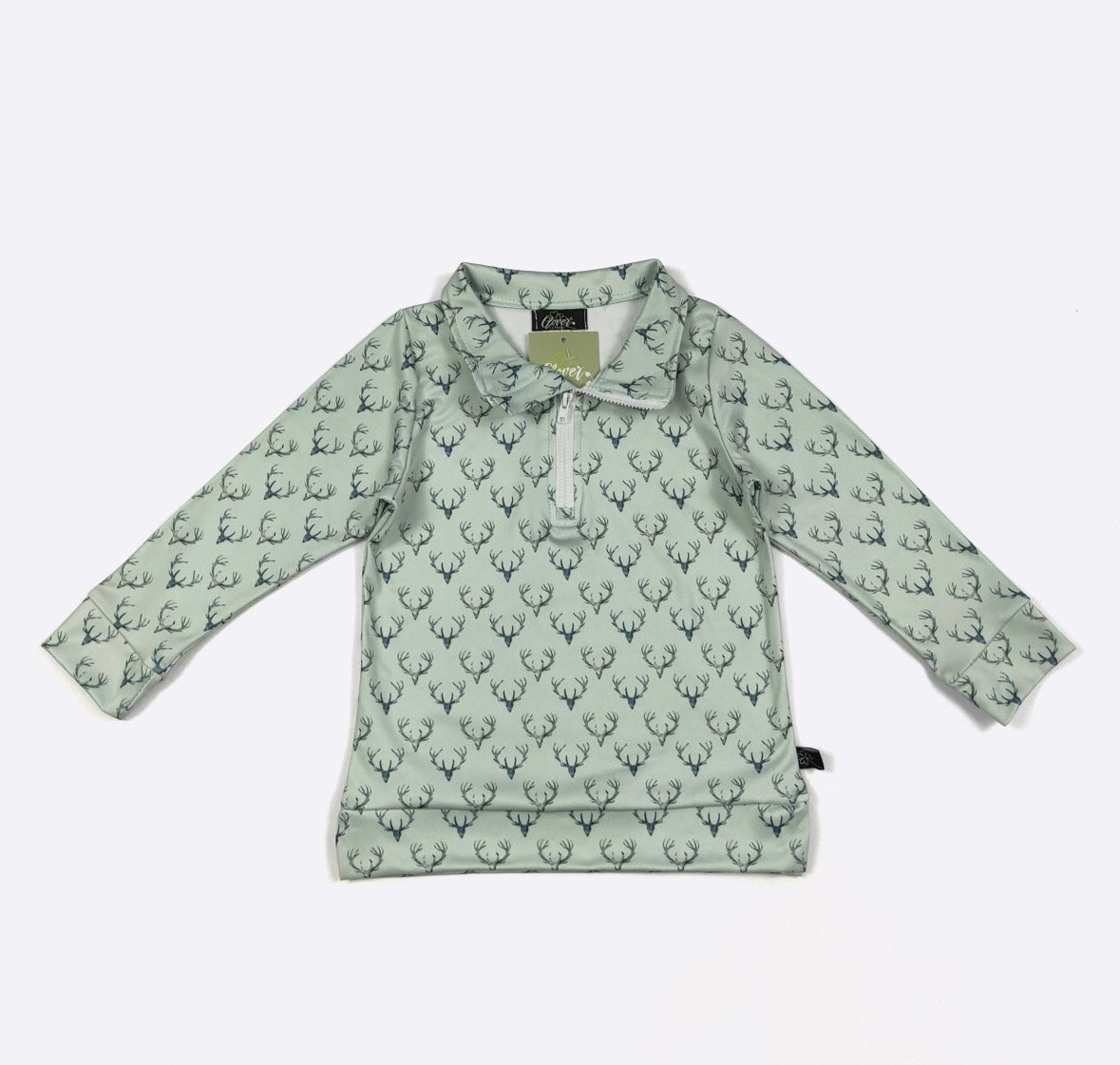 Clothing for Toddler Boy - Sage Deer Boy Quarter Zip Shirt