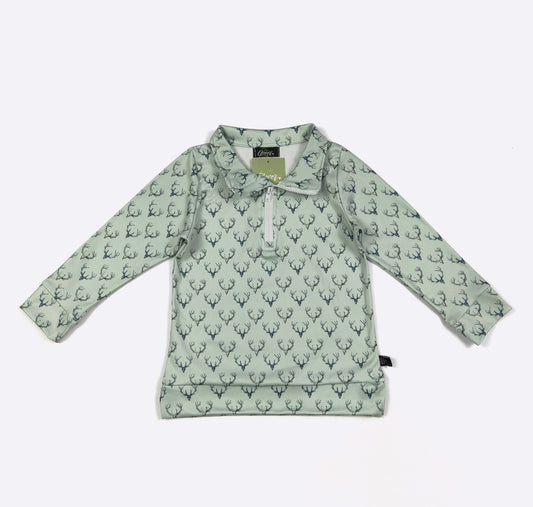 Clothing for Toddler Boy - Sage Deer Boy Quarter Zip Shirt