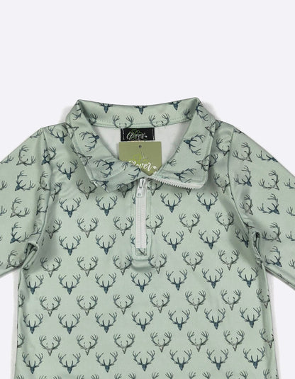 Clothing for Toddler Boy - Sage Deer Boy Quarter Zip Shirt