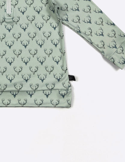 Clothing for Toddler Boy - Sage Deer Boy Quarter Zip Shirt