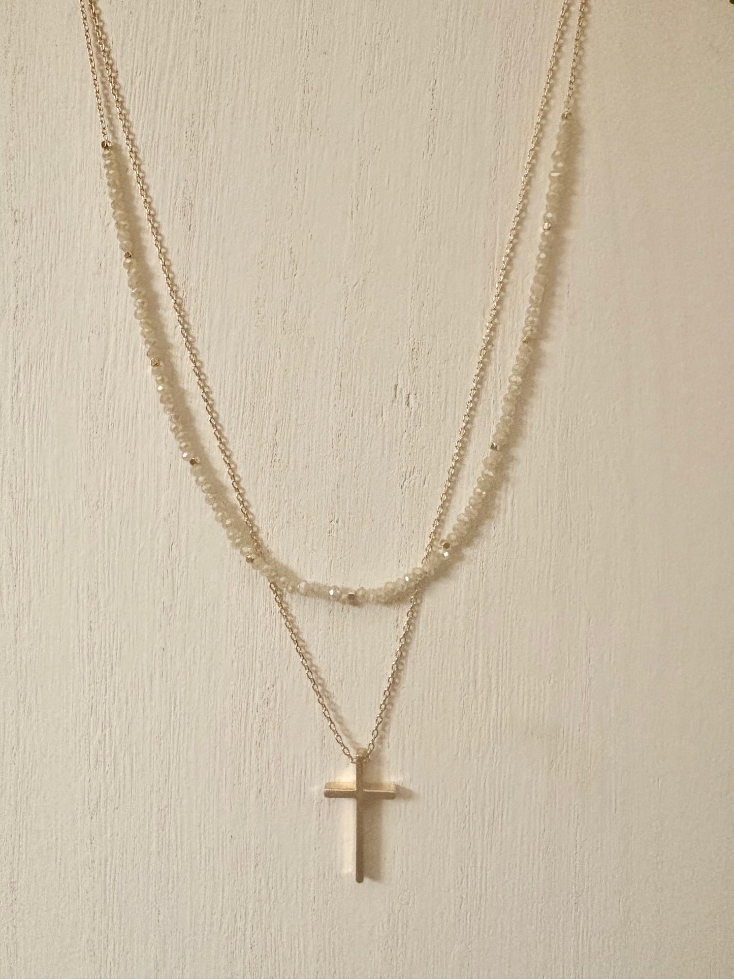 Necklace - Cross Double Layer