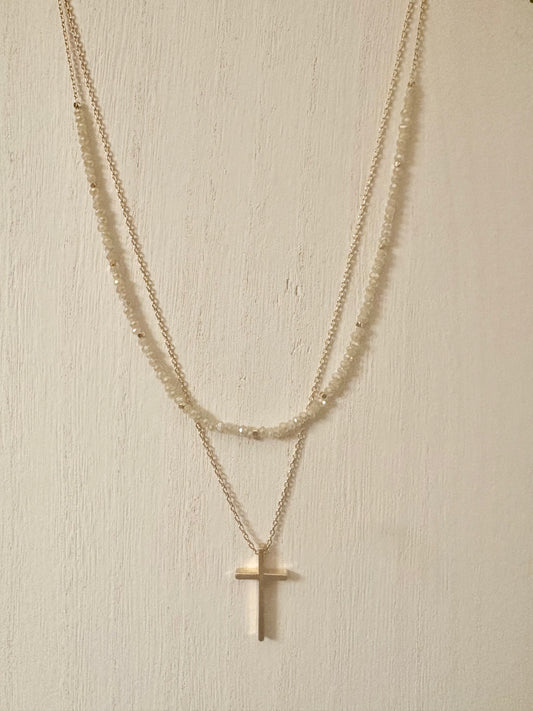 Necklace - Cross Double Layer