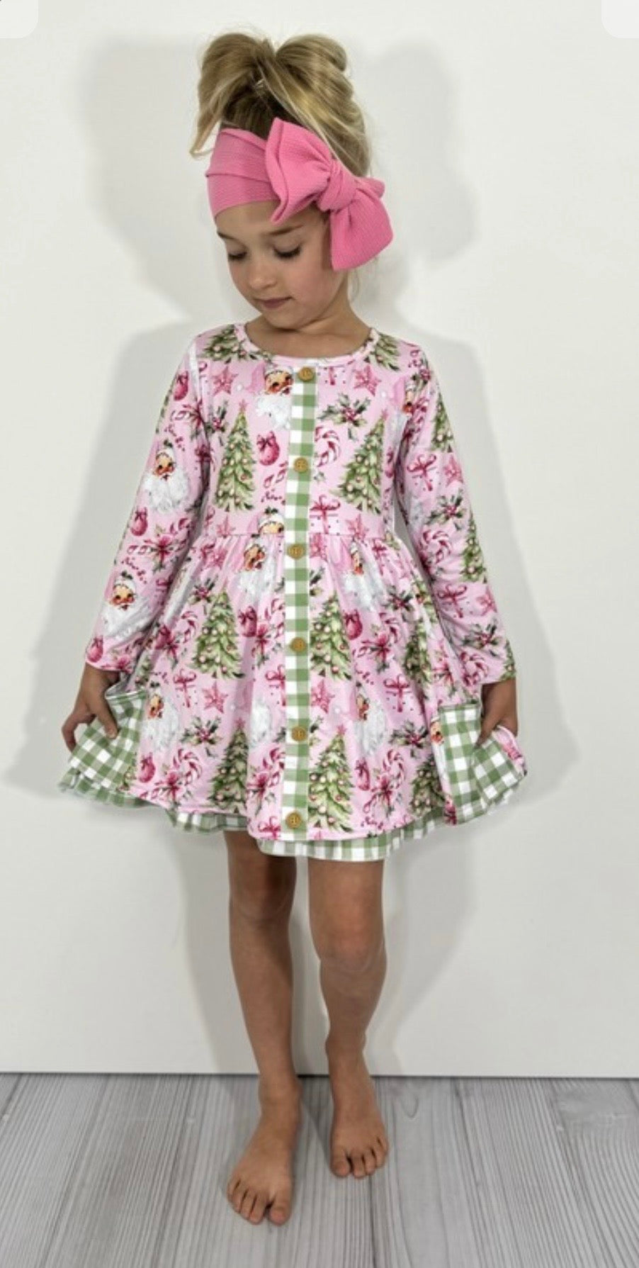 Clothing for Toddler Girl - Pink Christmas Girls Dress