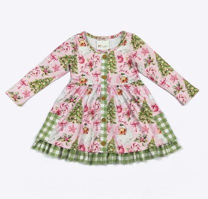 Clothing for Toddler Girl - Pink Christmas Girls Dress