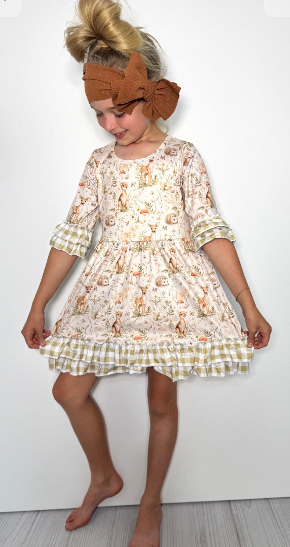 Clothing for Toddler Girl - Sage Woodland Girls Dress