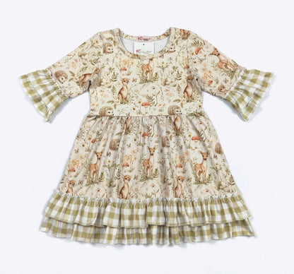 Clothing for Toddler Girl - Sage Woodland Girls Dress