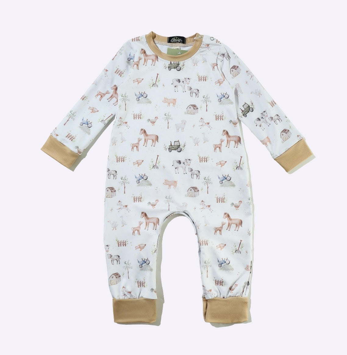 Clothing for Baby Boy- LS Mini Farm Boy Romper