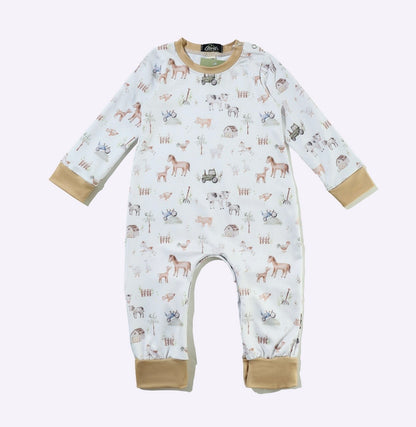 Clothing for Baby Boy- LS Mini Farm Boy Romper