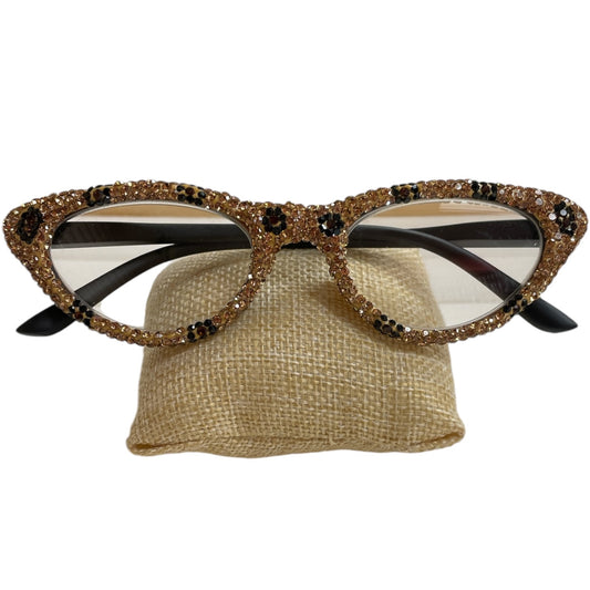 Bling Bling!! Cat Eye Leopard Rhinestone Reading Glasses