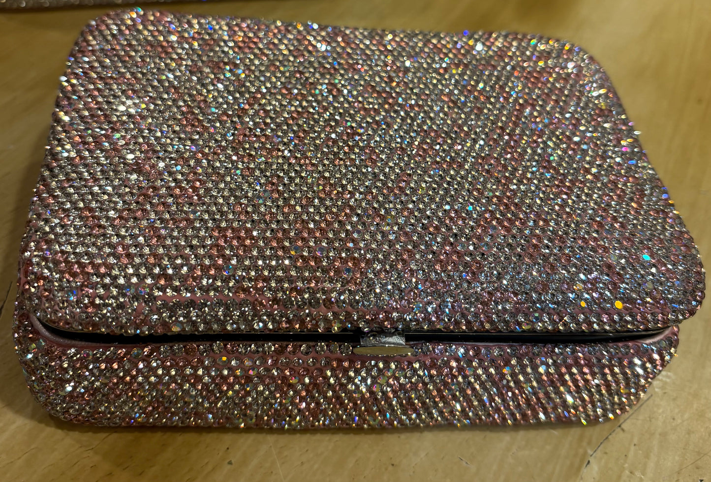 Bling Bling!! Crystal Rectangular Jewelry Case in three styles/ colors, Pink Heart, Silver & pink