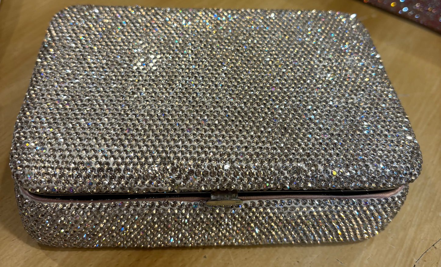 Bling Bling!! Crystal Rectangular Jewelry Case in three styles/ colors, Pink Heart, Silver & pink